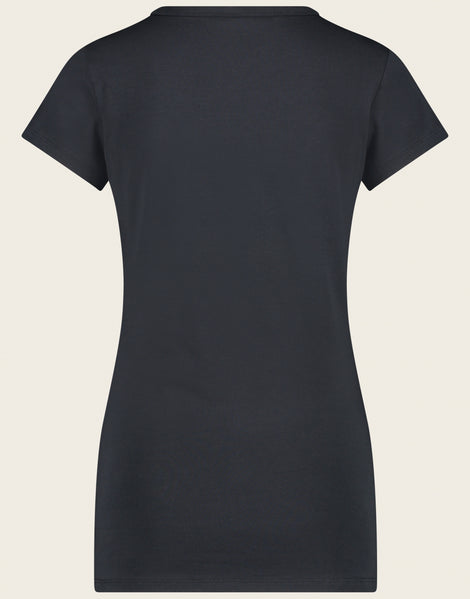 T-shirt con scollo a V, facile da indossare, cotone biologico | Blu