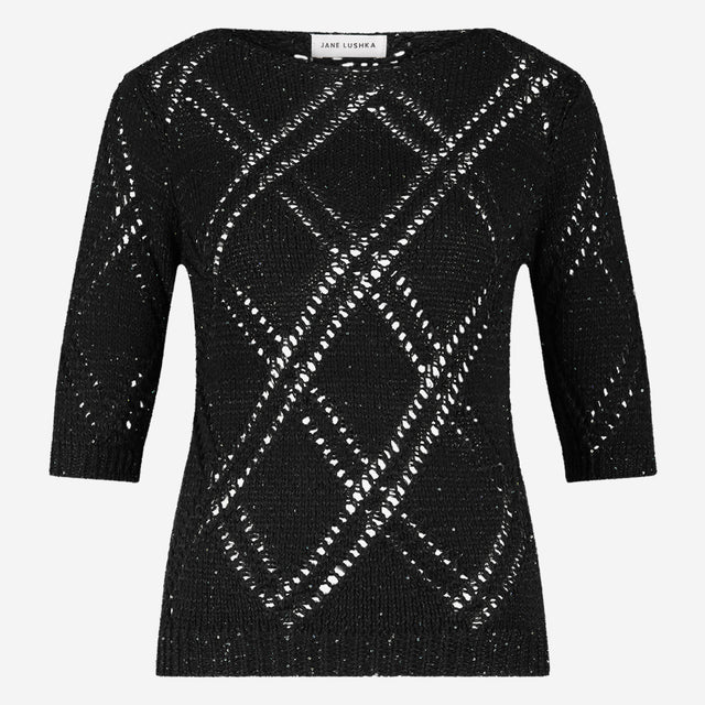 Openwork top with sequins 9040 Openwork top with sequins 9040 | Black