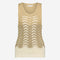 Openwork two-tone knit top 9061 | Beige Gold