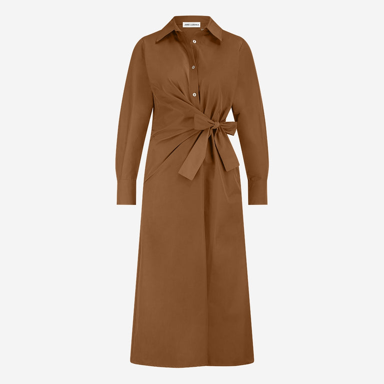 Edyta taffeta dress | Camel