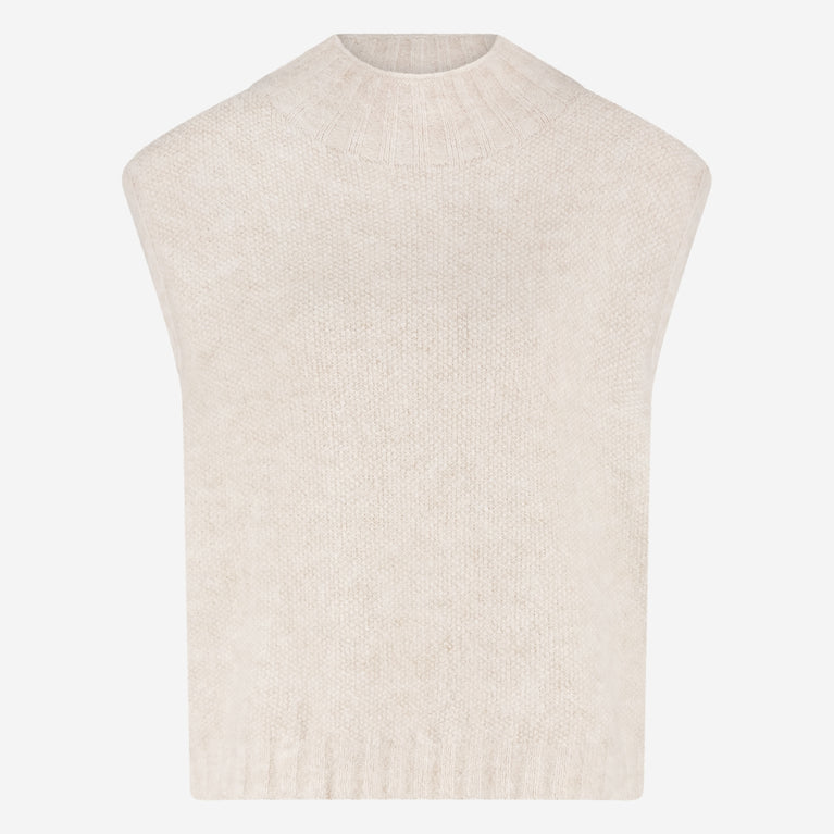 Alpaca Vest H24179 | Ecru
