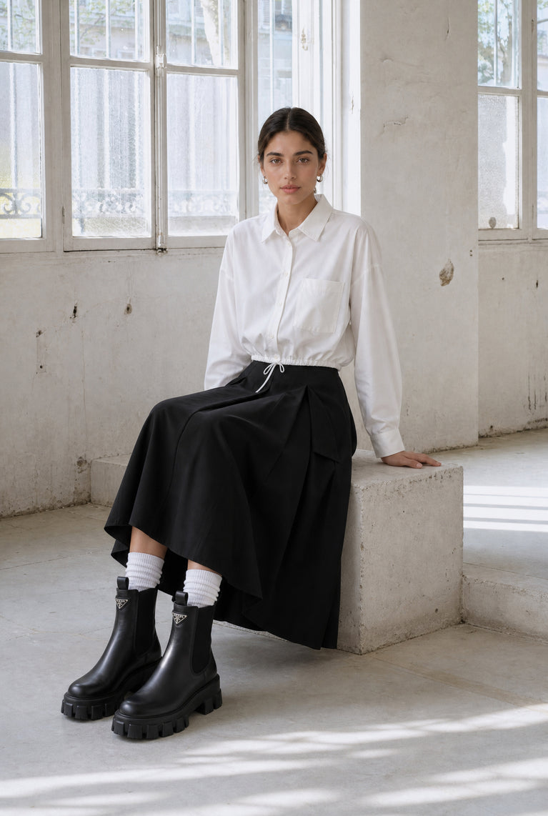Carmen blouse technical jersey | White