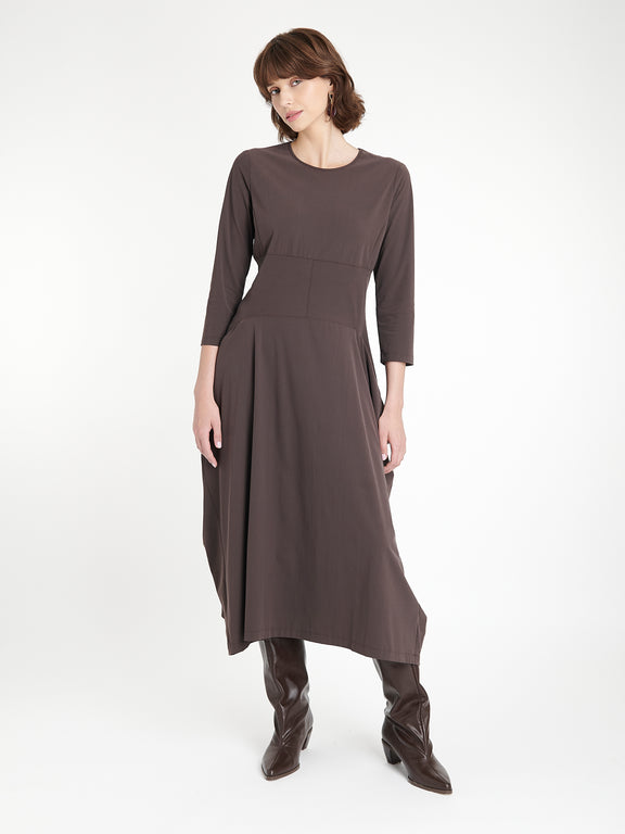 Denise dress technical jersey | Brown