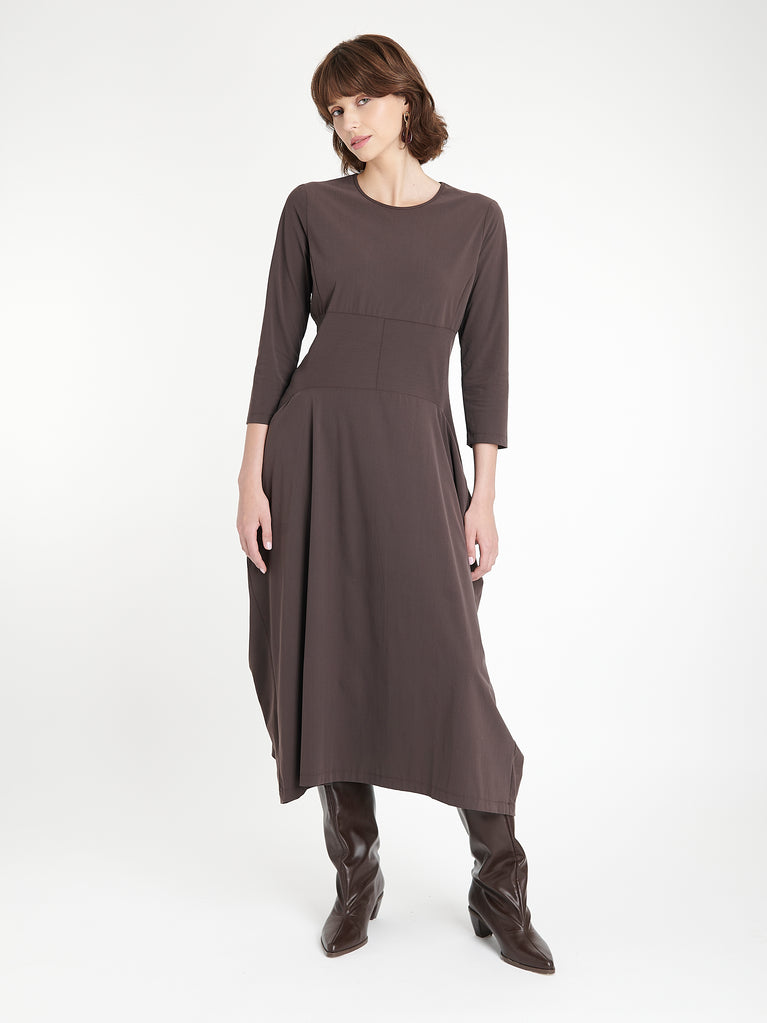 Denise dress technical jersey | Brown