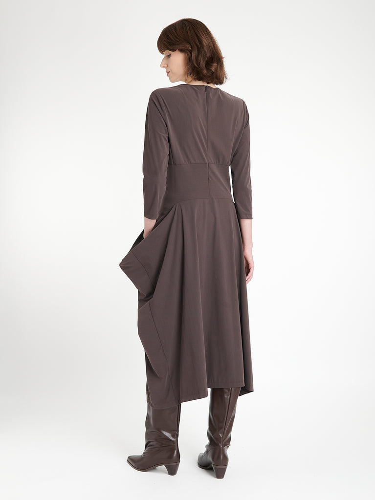 Denise dress technical jersey | Brown