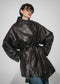 Noir eco leather coat | Dark Brown