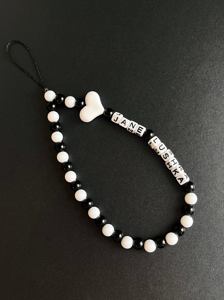 Jane Lushka Phone Charm | White/Black