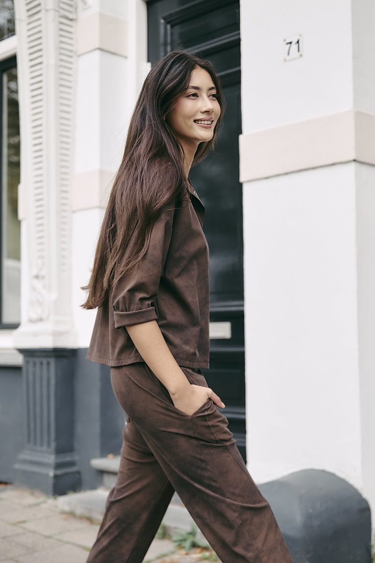 Angelika top technical jersey | Brown