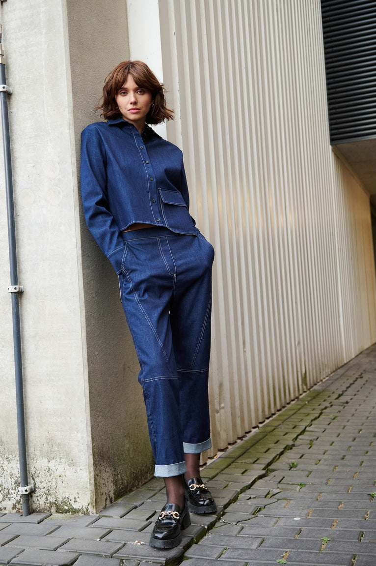 Kerry denim blouse | Blue denim