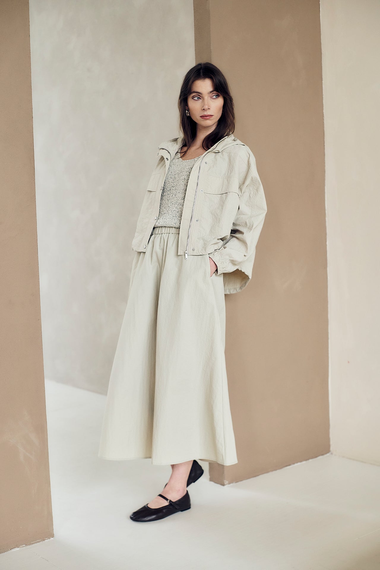 Haruna taffeta skirt Haruna taffeta skirt | Light Grey