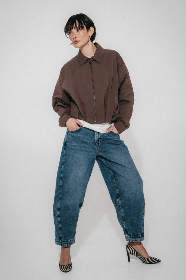 Blaze pleated bomber jacket Blaze pleated bomber jacket | Dark Brown