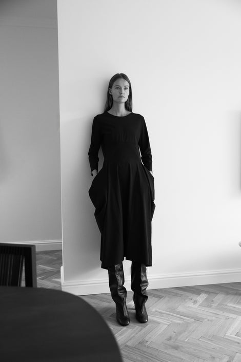 Denise dress technical jersey | Black