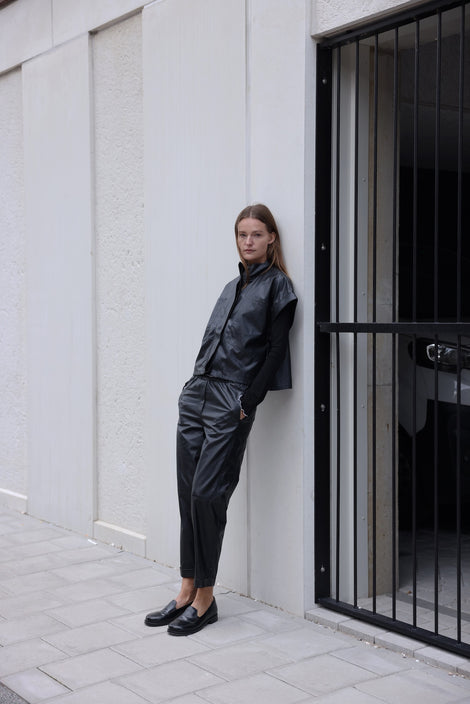 Daphne eco leather pants | Black