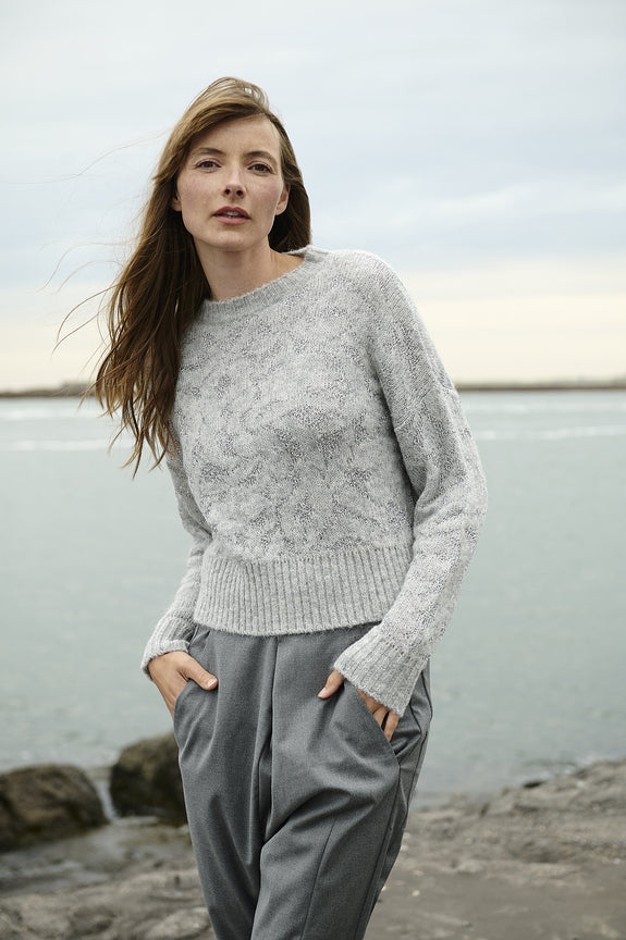 Pullover shiny alpaca H24423 | Silver