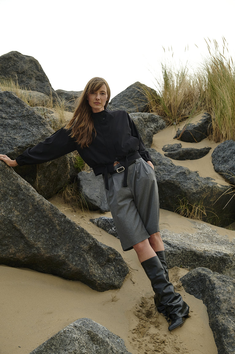 Monna viscose short pants | Dark Grey