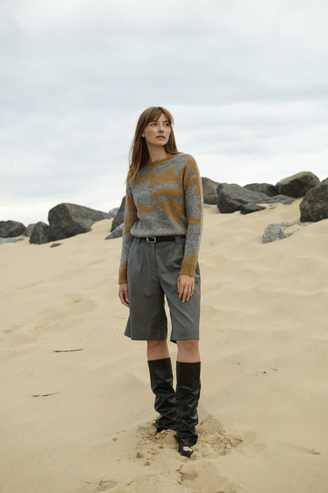 Monna viscose short pants | Dark Grey