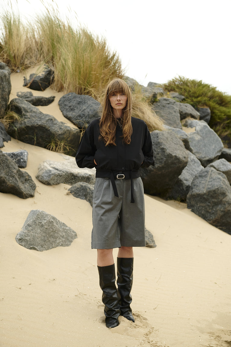 Monna viscose short pants | Dark Grey