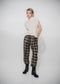 Nicola check viscose pants | Green