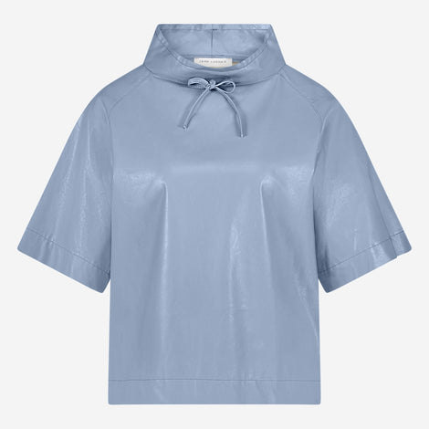 Florian eco-leather top | Light Blue