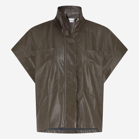 Paola eco leather blouse | Army