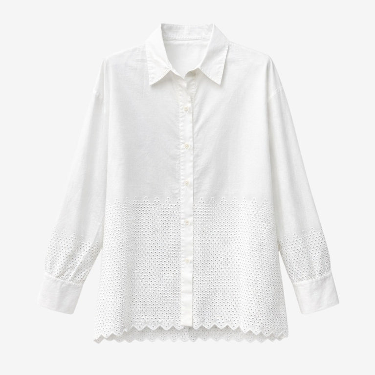 Noa embroidered cotton blouse | White