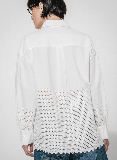 Noa embroidered cotton blouse | White