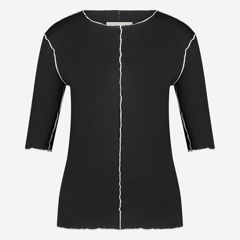 Jordan strech viscose top | Black White