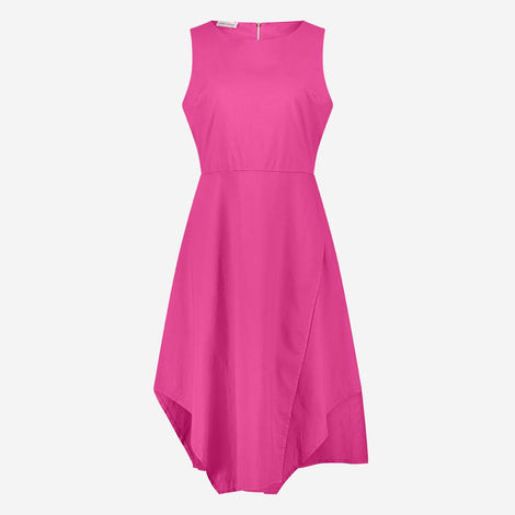 Cotton dress T549 | Fuxia