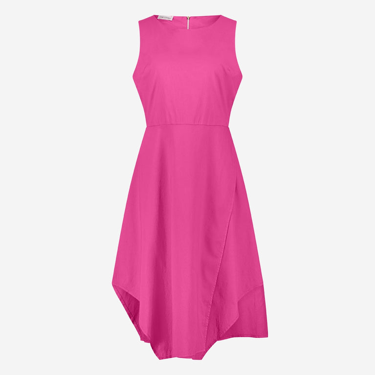 Cotton dress T549 | Fuxia