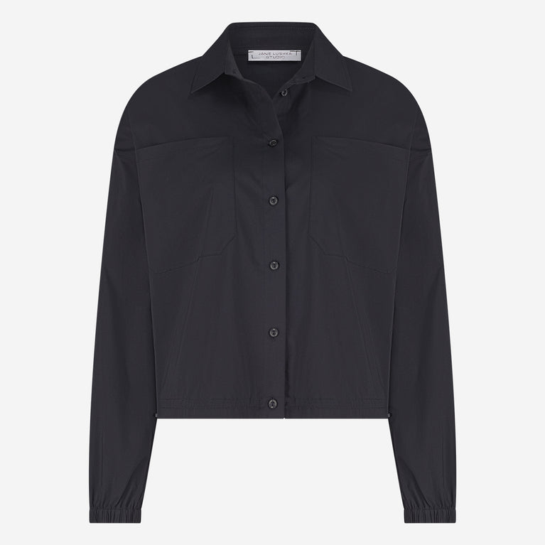 Aneta cotton poplin blouse | Black
