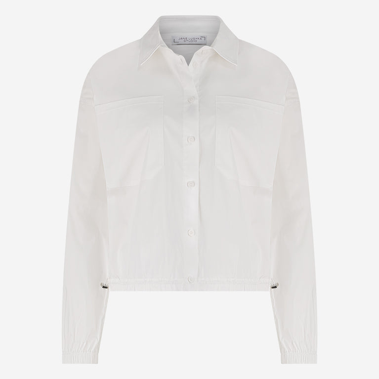 Aneta cotton poplin blouse | White