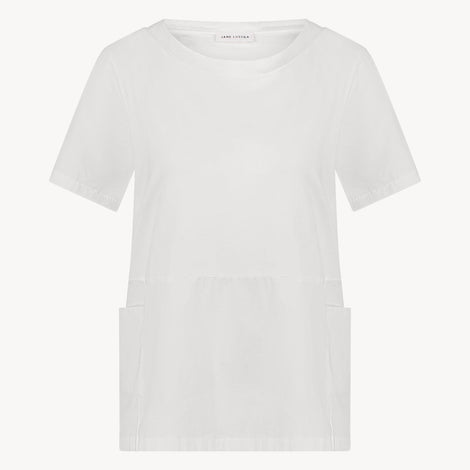 Paola polplin jacket blouse | White