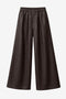 Sienna eco leather wide-leg pants | Dark Brown