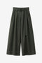 Sof pleated wide-leg cotton pants | Dark Grey