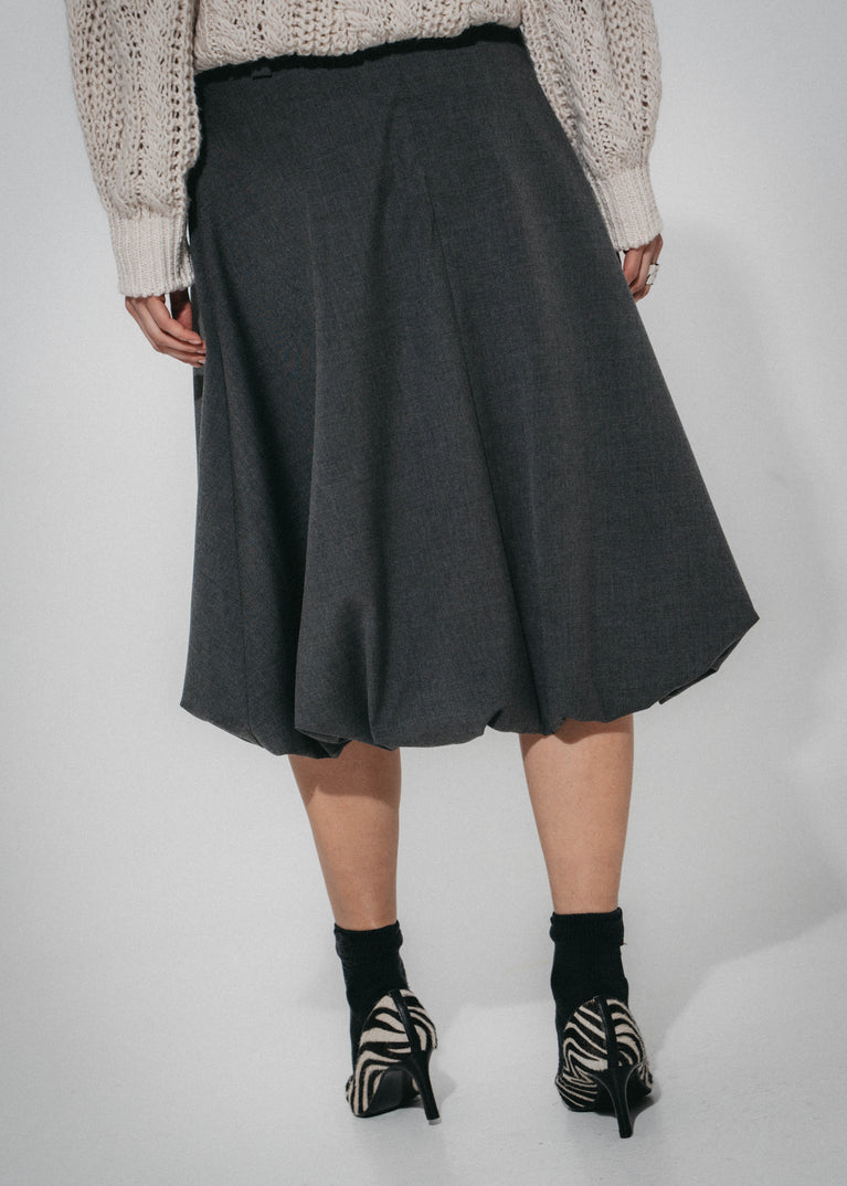 Tess viscose balloon skirt | Grey