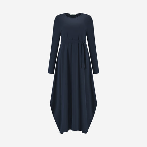 Isabel dress LS technical jersey | Blue