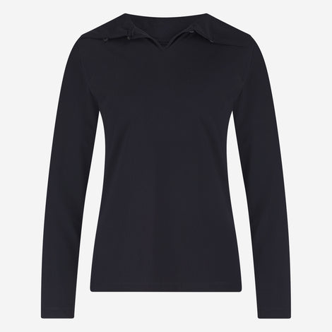 Hilary top brush tech jersey | Black