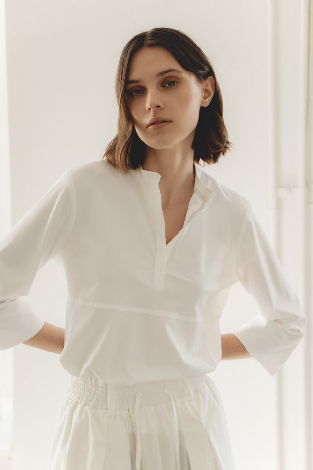 Damiana stretch technical jersey top Damiana stretch technical jersey top | White
