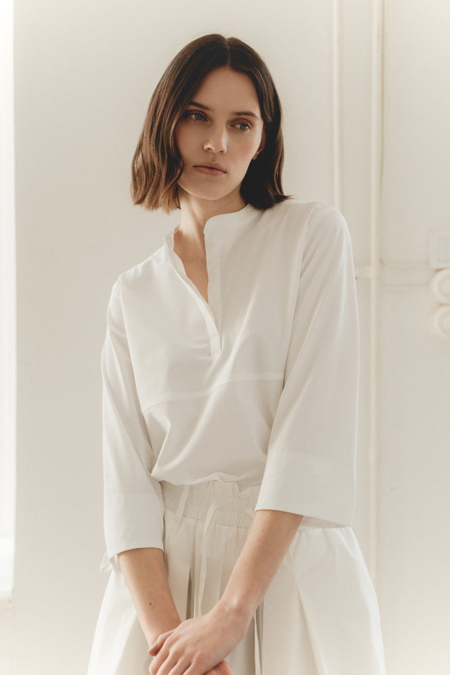Damiana stretch technical jersey top Damiana stretch technical jersey top | White