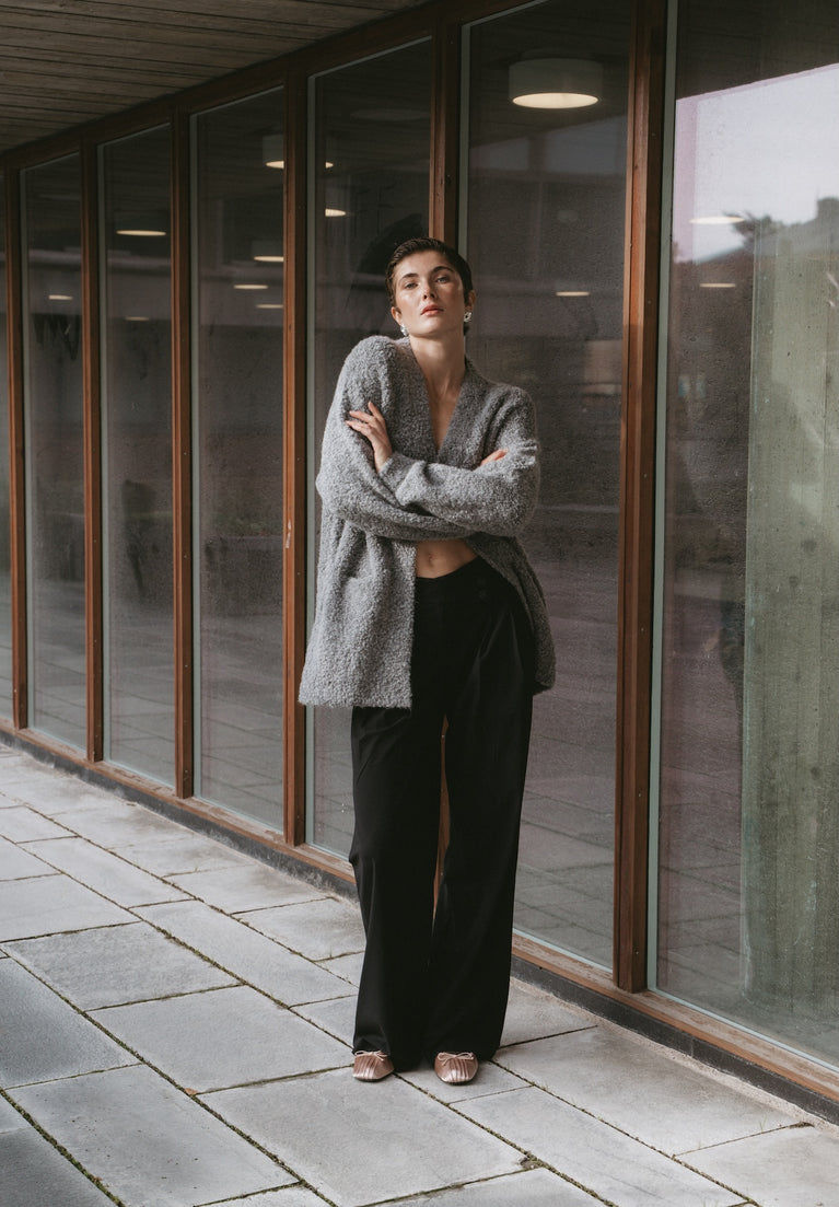 Cardigan boucle 25574 | Dark Grey