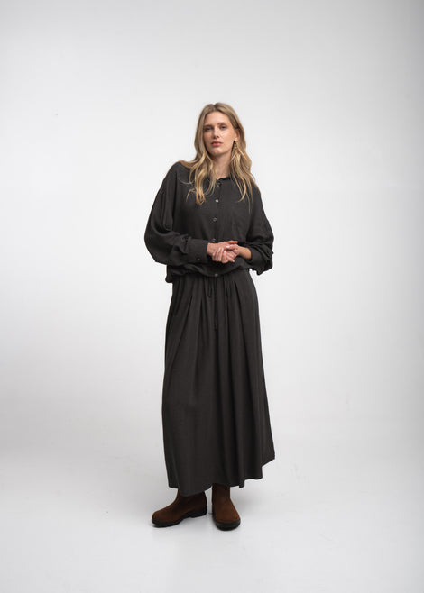 Camilla light flannel blouse | Dark Grey
