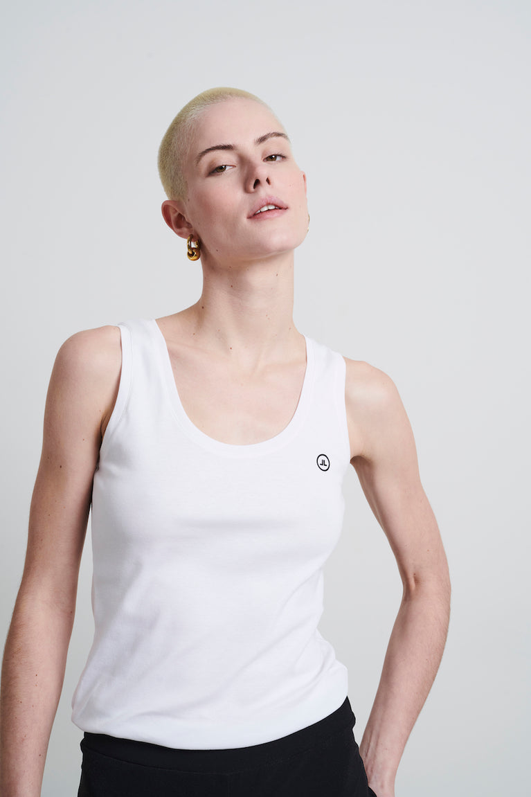 Top strappato facile da indossare Cotone organico | Bianco