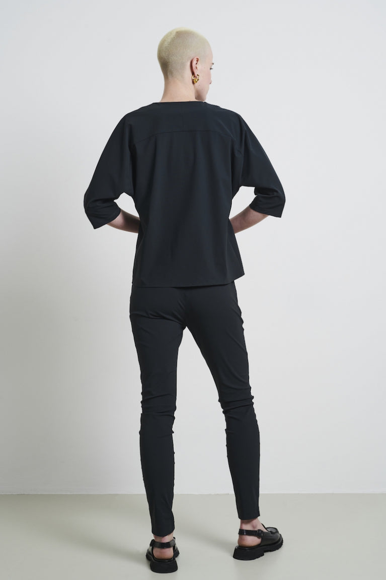 Pantaloni Emma-gamba dritta vestibilità Maglia tecnica | Grigio Notte