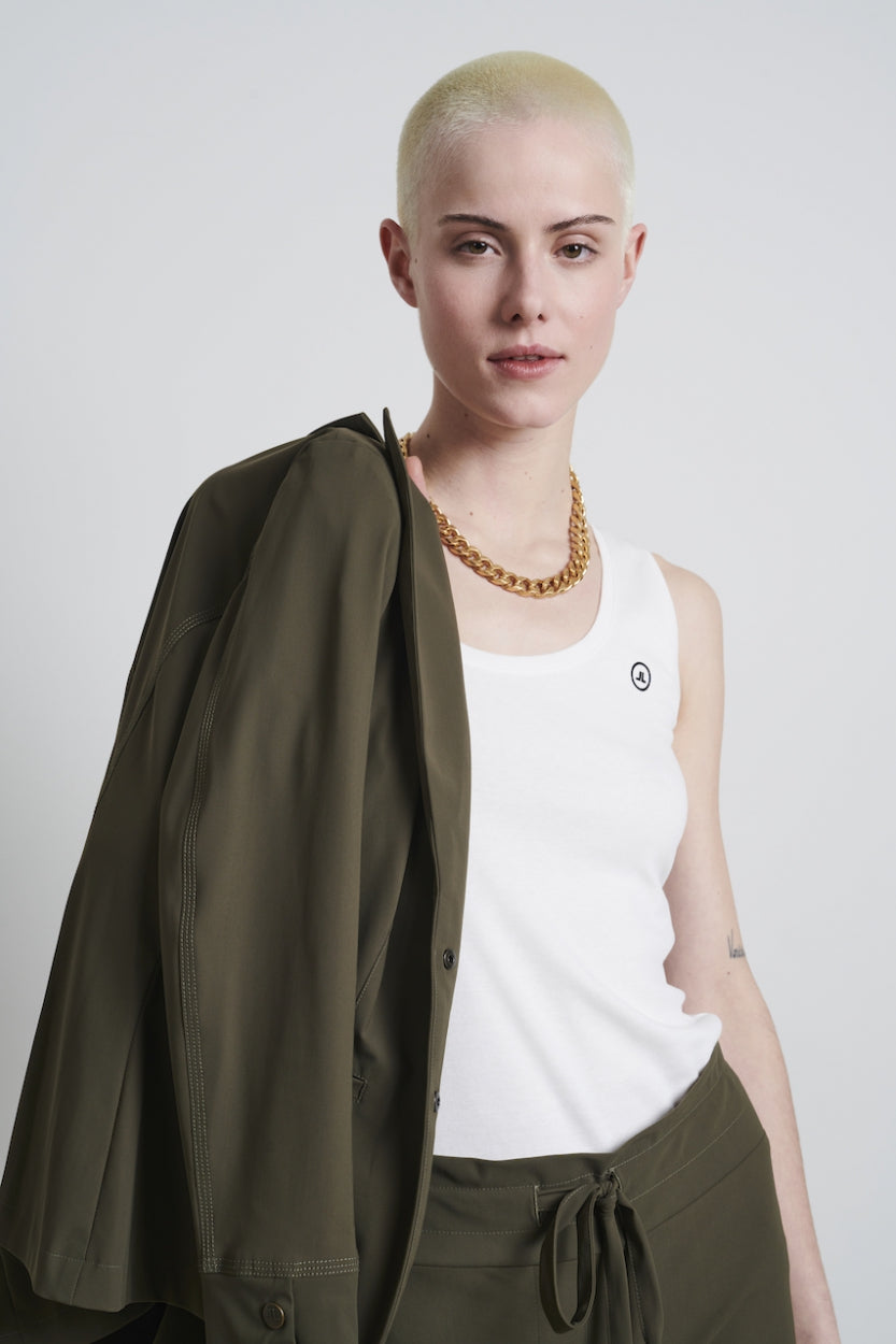 Top strappato facile da indossare Cotone organico Top strappato facile da indossare Cotone organico | Bianco