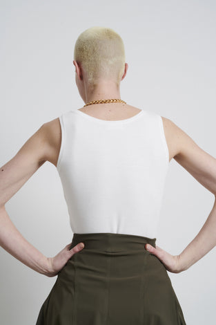Top strappato facile da indossare Cotone organico | Bianco