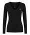 T-shirt con collo a R, facile da indossare, cotone organico | Nero
