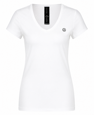 T-shirt con scollo a V, facile da indossare, cotone biologico | Bianco