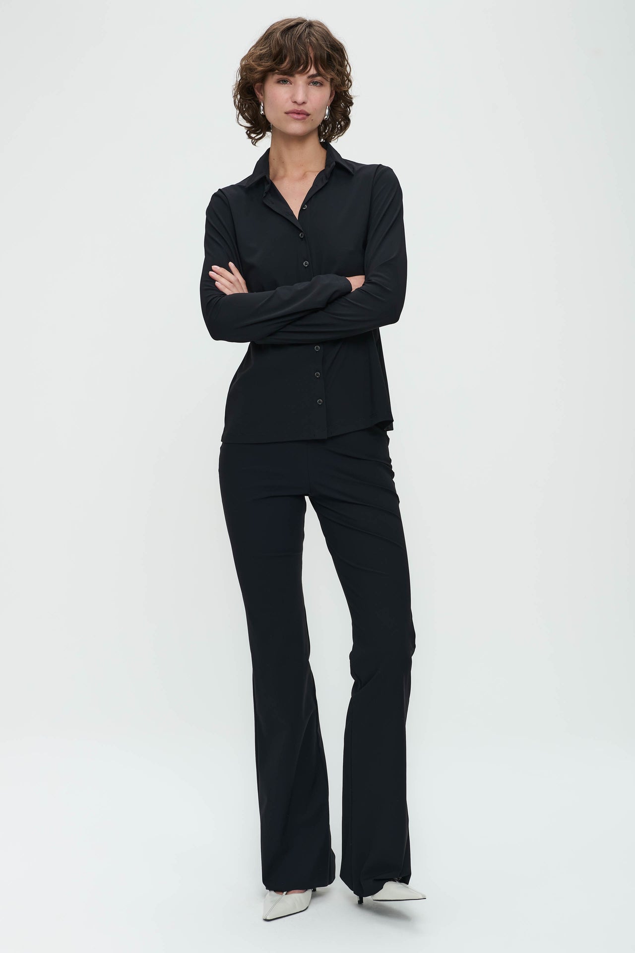 Pantaloni Eliya easy wear flair Maglia tecnica | Nero
