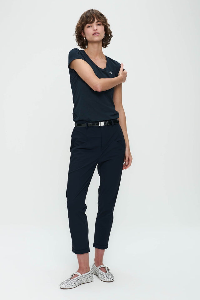 T-shirt con scollo a V, facile da indossare, cotone biologico | Blu