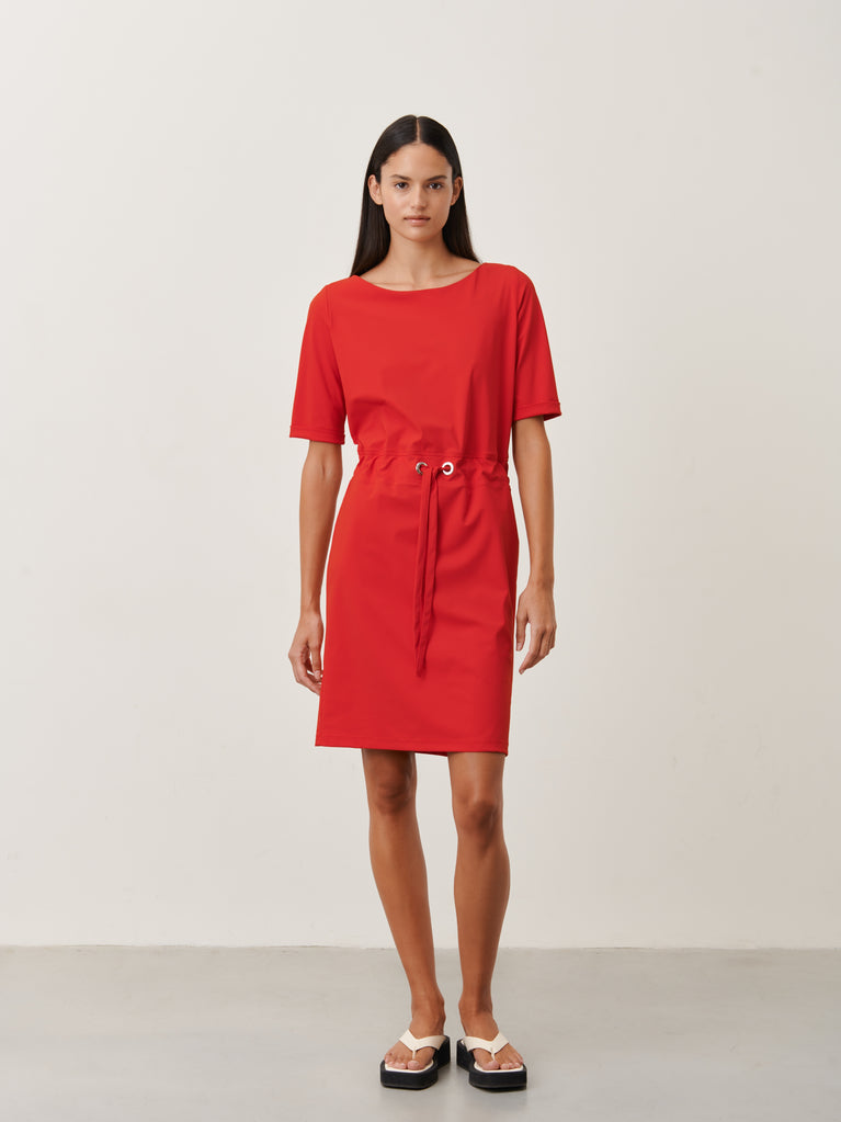 Lea Dress Technical Jersey | Red